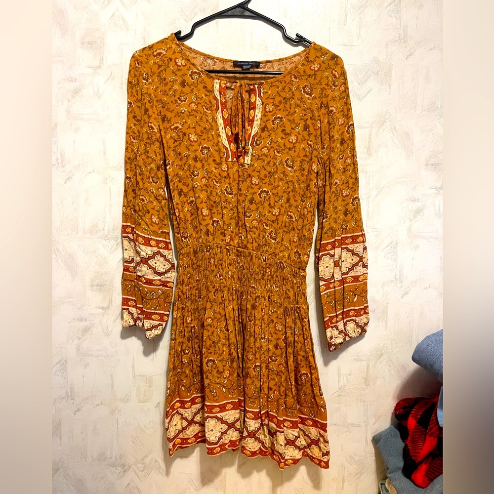 Women’s American Eagle mustard yellow long sleeve dress - XS
